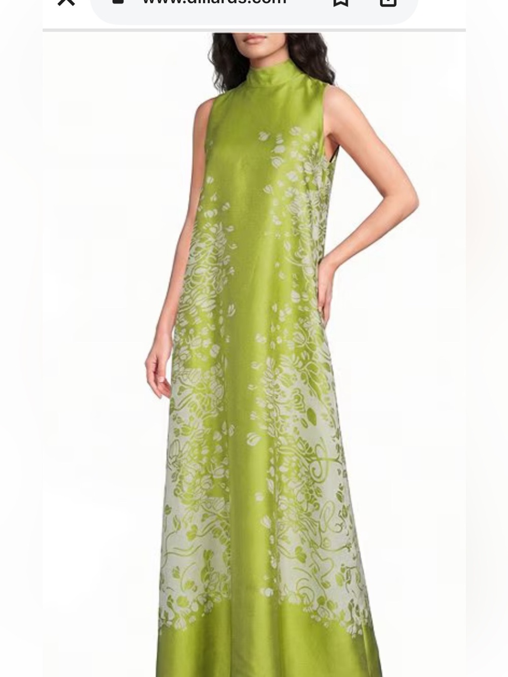 Alex Marie Green and Cream Floral paityn Maxi 10 20” p2p  60” t2b